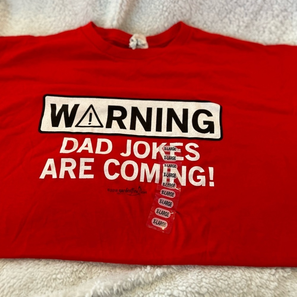 Bad dad Jokes 💋shirt size xl red tshirt delta  92 Father’s Day